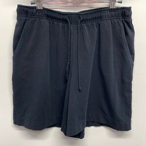 Karen Scott Sport Black Knit Drawstring Shorts Pockets M